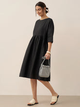 Load image into Gallery viewer, 100% Linen A-Line Midi Dress VALENCIA
