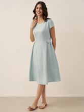 Load image into Gallery viewer, 100% Linen Natural Summer V-Neck Dress ALEXA
