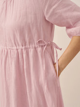 Load image into Gallery viewer, 100% Linen A-Line Drawstring Waist Midi Dress DIXIE