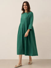 Load image into Gallery viewer, 100% Linen Bateau Neck Pleated Maxi Dress ABIGAIL