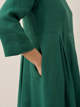 Load image into Gallery viewer, 100% Linen Bateau Neck Pleated Maxi Dress ABIGAIL