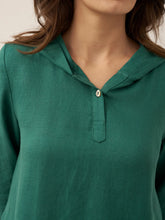 Load image into Gallery viewer, 100% Linen Hooded Pullover Maxi Dress REBECCA