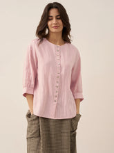 Load image into Gallery viewer, 100% Linen Button-Front Drop Shoulder Shirt EASTER
