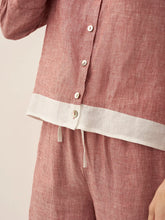 Load image into Gallery viewer, 100% Linen Buttoned Closure Color-Blocked Shirt JANICE