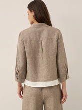 Load image into Gallery viewer, 100% Linen Buttoned Closure Color-Blocked Shirt JANICE