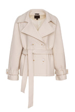 Load image into Gallery viewer, Megan Tailored Wool Blend Coat in Ivory