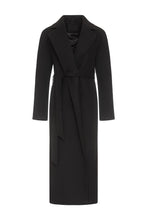 Load image into Gallery viewer, Cambridge Comfort Wraparound Wool Cashmere Coat in Black