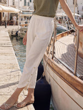 Load image into Gallery viewer, 100% Linen Double Pleat Button Hem Pull-On Pants LINDSEY