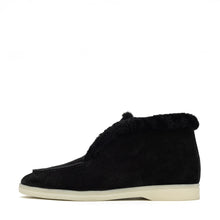 Load image into Gallery viewer, Norwood Genuine Shearling Loafer Boots in Black