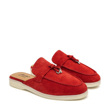 Load image into Gallery viewer, Como Suede Mules in Red