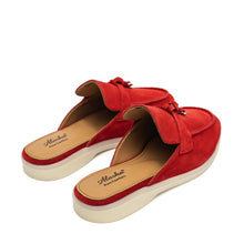 Load image into Gallery viewer, Como Suede Mules in Red