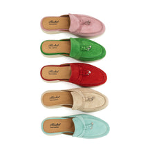 Load image into Gallery viewer, Como Suede Mules in Beige