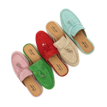 Load image into Gallery viewer, Como Suede Mules in Beige