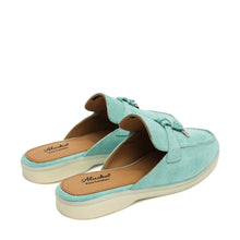 Load image into Gallery viewer, Como Suede Mules in Turquoise