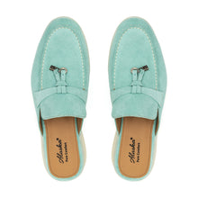 Load image into Gallery viewer, Como Suede Mules in Turquoise