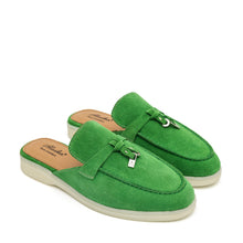 Load image into Gallery viewer, Como Suede Mules in Green