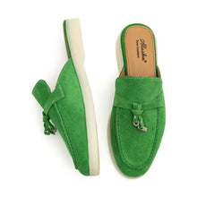 Load image into Gallery viewer, Como Suede Mules in Green