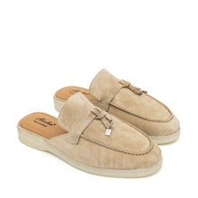 Load image into Gallery viewer, Como Suede Mules in Beige