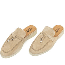 Load image into Gallery viewer, Como Suede Mules in Beige