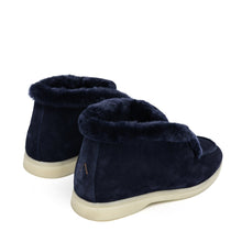 Load image into Gallery viewer, Norwood Genuine Shearling Loafer Boots in Blue