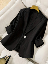 Load image into Gallery viewer, Women's Three-Quarter Sleeve Single-Button Casual Blazer