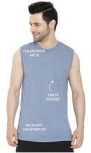 Load image into Gallery viewer, Mens Sleeveless T-Shirt with Pocket - A No Cling Comfort Fit Tank