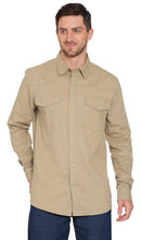 Load image into Gallery viewer, Mens Western Snap Front Button Shirt in Denim and Twill with a Stitched Yoke and Chest Pockets