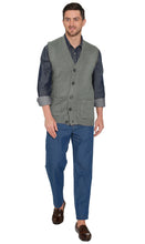 Load image into Gallery viewer, Men's Cashmere-Like Button Front Flat Knit Sweater Vest with front patch pockets