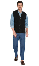 Load image into Gallery viewer, Men's Cashmere-Like Button Front Flat Knit Sweater Vest with front patch pockets