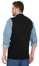 Load image into Gallery viewer, Men's Cashmere-Like Button Front Flat Knit Sweater Vest with front patch pockets