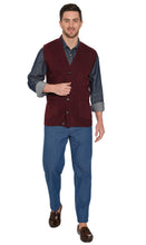 Load image into Gallery viewer, Men's Cashmere-Like Button Front Flat Knit Sweater Vest with front patch pockets