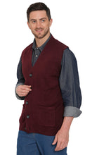 Load image into Gallery viewer, Men's Cashmere-Like Button Front Flat Knit Sweater Vest with front patch pockets