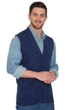 Load image into Gallery viewer, Men's Cashmere-Like Button Front Flat Knit Sweater Vest with front patch pockets