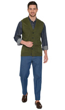 Load image into Gallery viewer, Men's Cashmere-Like Button Front Flat Knit Sweater Vest with front patch pockets