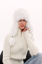 Load image into Gallery viewer, Genuine Polar Fox Fur Genuine Leather Hat