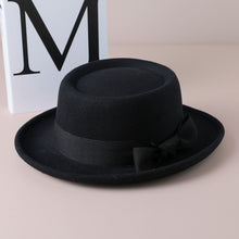 Load image into Gallery viewer, Vintage Bow British Retro Flat Top Hat for Women