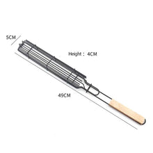 Load image into Gallery viewer, 20cm/30cm BBQ Basket Stainless Cylindrical Rolling Grilling Baskets Portable Barbecue Rack For Grill For Fish Shrimp Meat Fries BBQ Grill Basket Rolling Grilling Basket Stainless Steel Grill Mesh Barbeque Grill Accessories