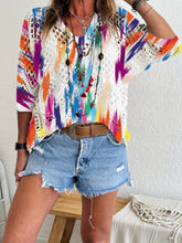 Load image into Gallery viewer, Women's Batwing-Sleeve Sweater – Hollowed-Out 3D Knitted Print Relaxed Fit