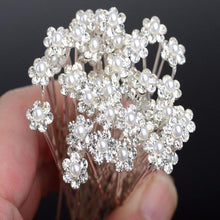 Load image into Gallery viewer, 20Pcs Fashion Wedding Bridal Pearl Flower Clear Crystal Rhinestone Hair Pins Clips Bridesmaid Hair wear Jewelry Gorgeous Hair Accessories For Women