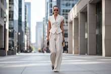 Load image into Gallery viewer, Women’s Elegant Sleeveless Waist-Cinching Two Piece Suit Set