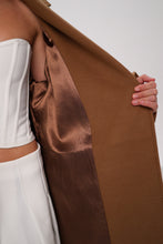 Load image into Gallery viewer, Cambridge Comfort Wraparound Wool Cashmere Coat in Dark Camel