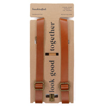 Load image into Gallery viewer, Tan Leather Suspenders - Choose your size