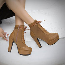 Load image into Gallery viewer, Women’s High Heel Martin Boots