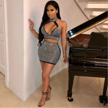 Load image into Gallery viewer, Women Diamonds Two Piece Set Dress