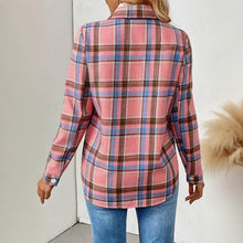 Load image into Gallery viewer, Checkered Fleece-Lined Shacket with Chest Pockets