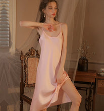 Load image into Gallery viewer, Silky Elegant Night Dress Slips Multicolors - Knee Lengh