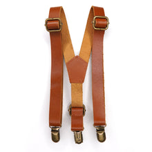 Load image into Gallery viewer, Tan Leather Suspenders - Choose your size