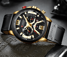 Load image into Gallery viewer, Men's Sports Waterproof Watch With Leather Belts, Chronometers And Large Numbers Details Luxury Watches Unique Design Excellent Gift