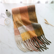 Load image into Gallery viewer, New Luxury Winter Soft Head Wraps Plaid Scarf Shawls Cashmere Warm Cashmere Scarves Rainbow For Women