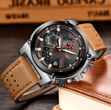 Load image into Gallery viewer, Men's Waterproof Modern Watch With Leather Belts, Stainless Steel Case Excellent Look Perfect Gift